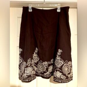 **VINTAGE** Boden Wool A-Line Embroidered Skirt